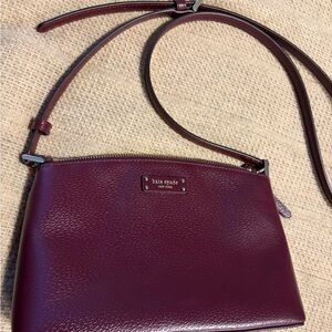 Kate Spade Jeanne Leather Crossbody Bag | Cherrywood Color. Medium Size